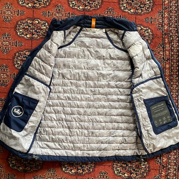 Peter Millar Men's S Crown Navy Blue Hyperlight Puffer Vest w/ a Logo - Picture 8 of 10